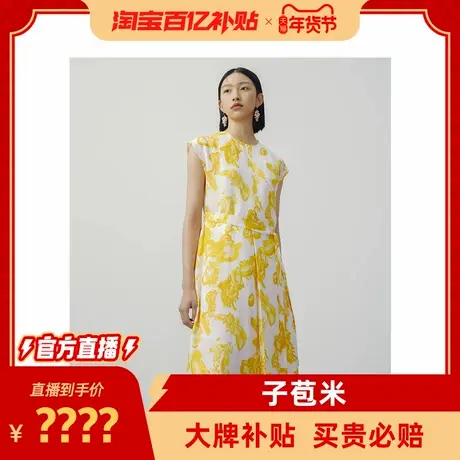 苞米蝴蝶印花收腰系带设计感连衣裙夏新图片