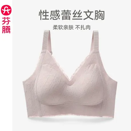 芬腾内衣女上托防下垂聚拢性感蕾丝文胸舒适透气无钢圈收副乳胸罩图片