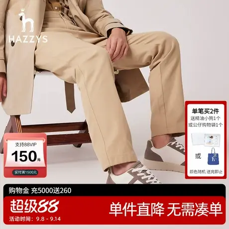 Hazzys哈吉斯秋季新品男士活力运动板鞋休闲潮流鞋子系带运动鞋男商品大图