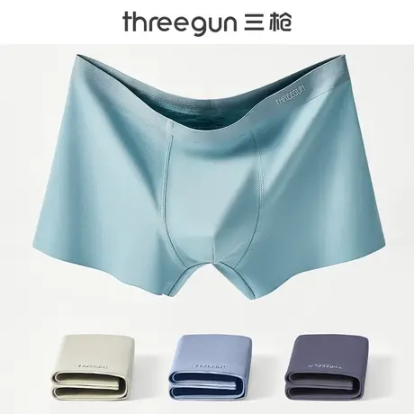 三枪男士内裤匹马棉男生透气纯棉平角裤抑菌裆运动中腰四角短裤衩商品大图