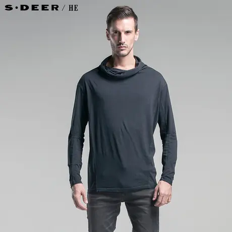 sdeerhe圣迪奥纯棉拼接高领长袖T恤H13470233图片