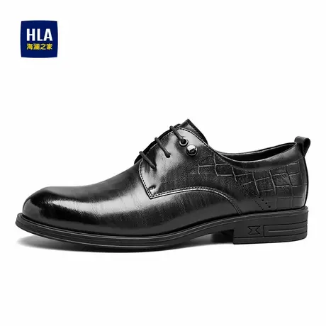 HLA/海澜之家男鞋新款春季商务皮鞋男系带尖头德比鞋图片