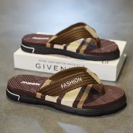 人字拖男款夏季外穿防滑耐磨厚底男士海边开车两用休闲运动凉拖鞋图片