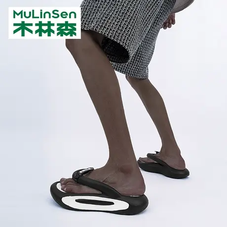 木林森人字拖男夏季透气新款外穿运动潮牌高级感防滑耐磨沙滩凉拖图片