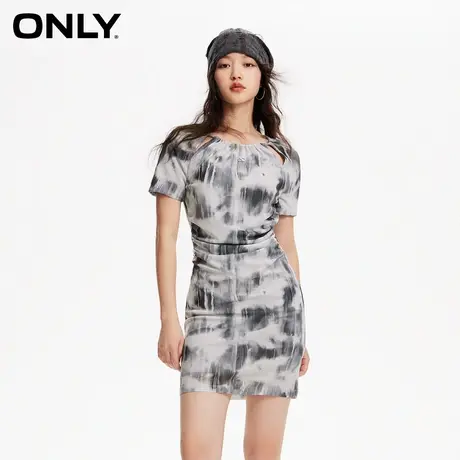 【上新】ONLY奥莱春季新款时尚显瘦设计感扎染印花连衣裙女图片