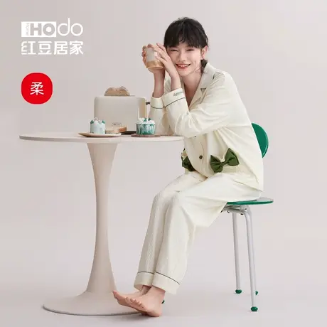 红豆居家睡衣套装女春秋款长袖宽松甜美可外穿宽松少女风家居服图片