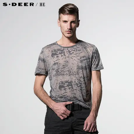 sdeerhe圣迪奥男装专柜正品夏轻薄艺术印花短袖T恤2270104图片