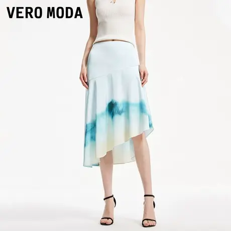 Vero Moda奥莱半身裙夏季新款渐变扎染不对称裙优雅度假风女流行图片