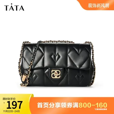 Tata/他她2023冬商场同款时尚百搭纯色单肩斜挎包女新款X2983DX2图片
