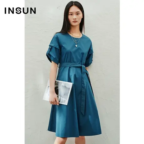 INSUN恩裳线上专选夏季棉质抑菌法式连衣裙图片