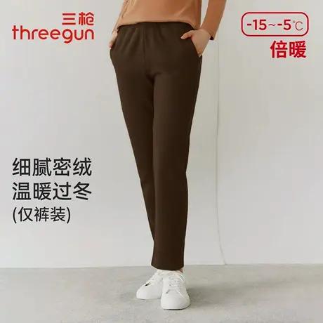 三枪休闲裤女秋冬超密绒直筒裤加厚加绒卫裤可外穿家居裤通勤裤子图片