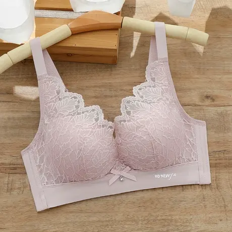 乳胶内衣女小胸聚拢收副乳防下垂上托文胸无钢圈蕾丝胸罩品牌中厚图片