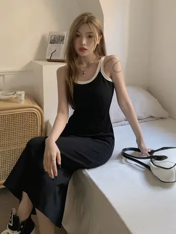 性感吊带睡裙女士夏季带胸垫网红风长款睡衣裙可外穿连衣裙家居服图片