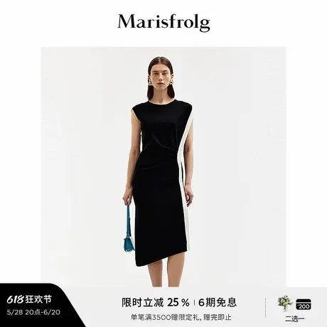 【轻礼系列】玛丝菲尔夏季时尚双侧织带黑色礼服半裙女图片