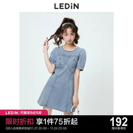 乐町个性牛仔连衣裙休闲春夏新款女装短款遮肉设计感有口袋裙子图片
