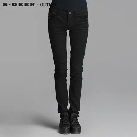 s.deer【新品】圣迪奥专柜正品女经典休闲弹力牛仔长裤S14480815图片