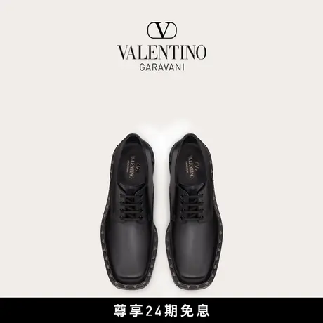 【24期免息】华伦天奴VALENTINO男士M-WAY ROCKSTUD小牛皮德比鞋图片