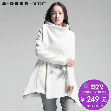 s.deer【99聚】圣迪奥专柜正品素雅水墨印画女士大衣S13481704图片