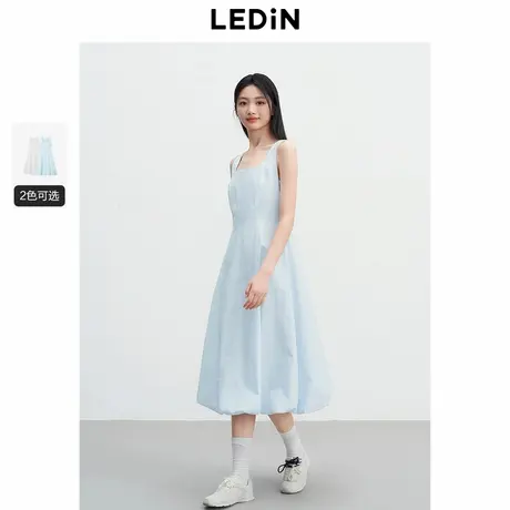乐町花苞连衣裙女2025年夏季新款长款无袖韩系千金全棉柔软裙子图片