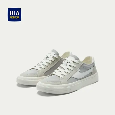 HLA/海澜之家简约时尚镶拼系带休闲鞋25新耐穿柔软舒适透气布鞋男图片