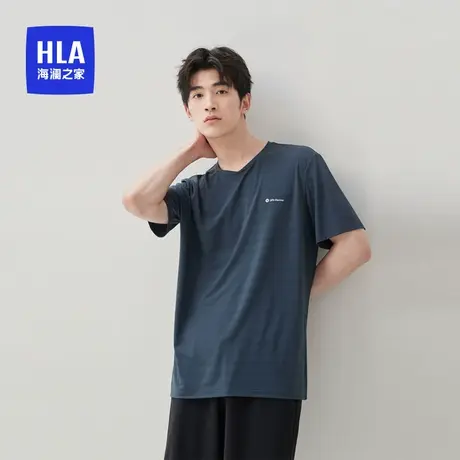 HLA/海澜之家男睡衣男夏季冰丝透气可外穿家居服套装图片