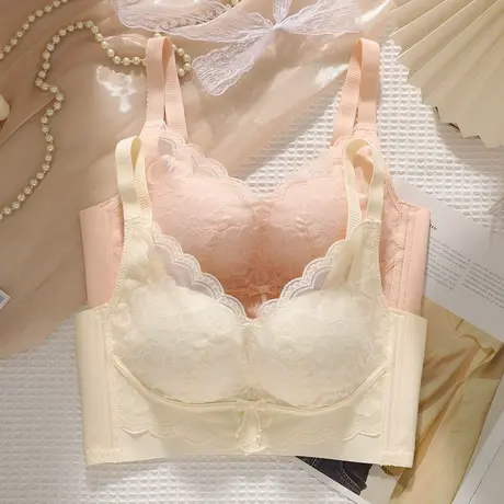 内衣女薄款小胸聚拢上托收副乳调整型2024春季新款洞洞杯透气文胸图片