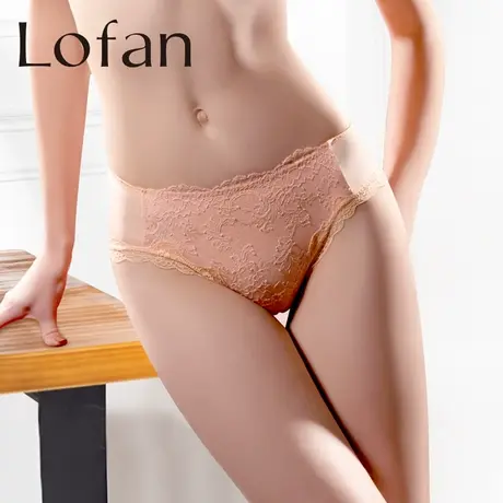 Lofan中腰蕾丝三角裤舒适包臀性感无痕内裤女唾弃无痕5143商品大图