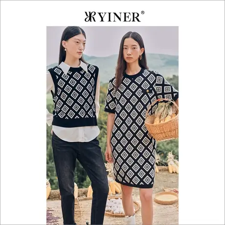 YINER音儿专柜女装2022秋季新款连衣裙8C32306970图片