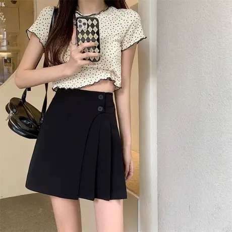 黑色百褶裙女夏2024新款jk夏季a字裙春秋高腰裙子半身裙秋冬短裙图片