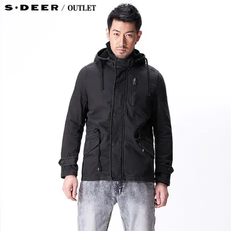 sdeer圣迪奥专柜正品男装春装做旧时尚短风衣2371730图片