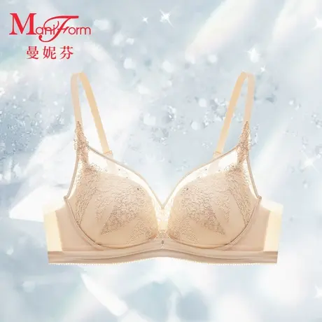 曼妮芬女内衣性感刺绣无钢圈舒适聚拢文胸舒适软支撑胸罩20812340商品大图