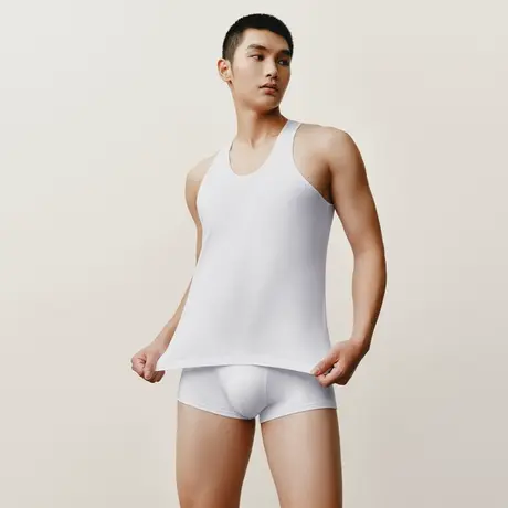 三枪纯棉背心老头衫男士全棉宽松汗布跨栏背心30139图片