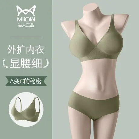 猫人外扩型内衣女小胸聚拢显胸大显腰细漫画胸加厚性感火辣文胸罩商品大图
