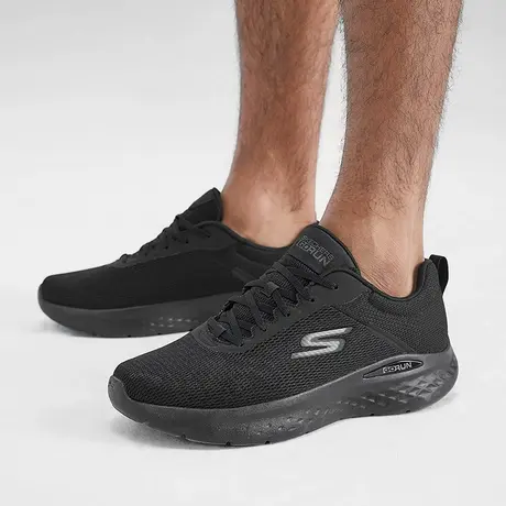 Skechers斯凯奇男子厚底轻弹缓震跑步鞋耐磨系带舒适运动休闲鞋子图片