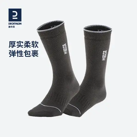 迪卡侬滑雪袜男女儿童保暖长筒高筒毛巾底专业长袜运动袜子OVWS图片