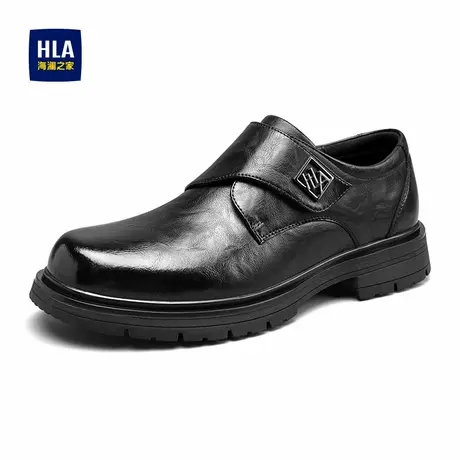 HLA/海澜之家男鞋新款春季潮流厚底套脚工装鞋低帮耐磨休闲皮鞋图片
