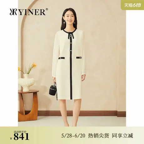 【醋酸系列】YINER音儿专选2025春季新款法式小香风蝴蝶结连衣裙图片
