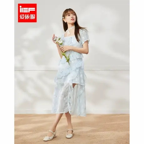 IEF/爱依服2025夏季新款法式浪漫淑女气质度假风设计感连衣长裙图片