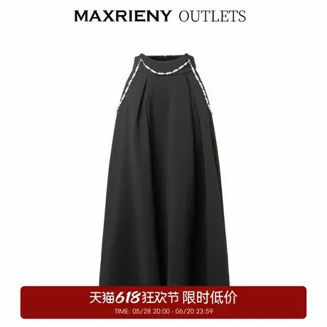 【奥莱】MAXRIENY复古风华夫格格纹半裙高腰半身裙子图片