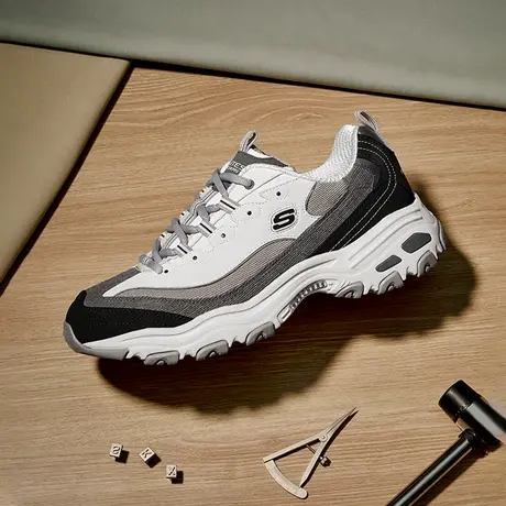 Skechers斯凯奇男鞋椰乳大理石春夏季款灯芯绒熊猫鞋运动老爹鞋图片
