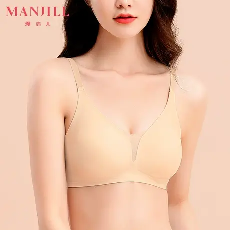 熳洁儿内衣女夏季薄款无肩带内衣女防滑无钢圈小胸聚拢收副乳文胸商品大图