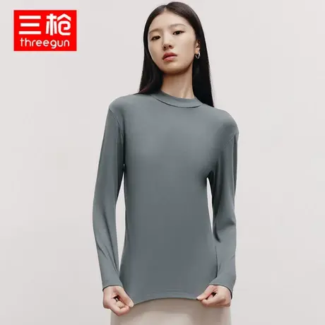 三枪打底衫女春秋新疆长绒棉樽领九分袖女打底衫半高领秋衣商品大图