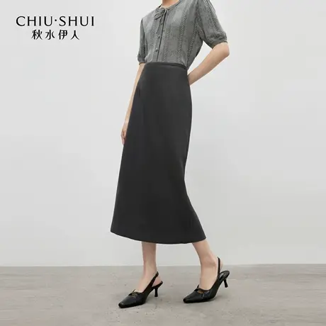 秋水伊人优雅百搭高腰直筒裙子2025年秋季新款女时尚通勤风半身裙图片