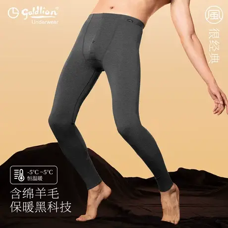 金利来秋裤男士保暖裤秋冬季薄款含羊毛德绒发热非纯棉打底线衬裤图片