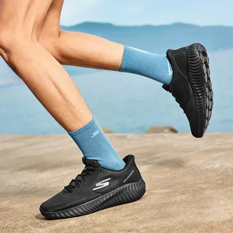 Skechers斯凯奇2025夏季新款男厚底回弹耐磨休闲运动鞋轻质跑步鞋图片