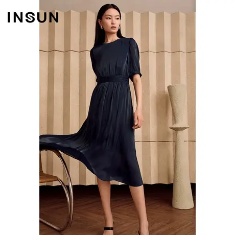 INSUN恩裳线上专选夏季玻璃纱修身连衣裙图片