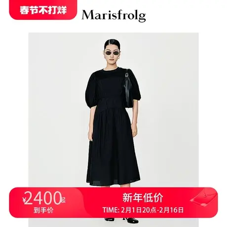 【商场同款】玛丝菲尔2024春季新款经典新能量小黑裙气质连衣裙女图片