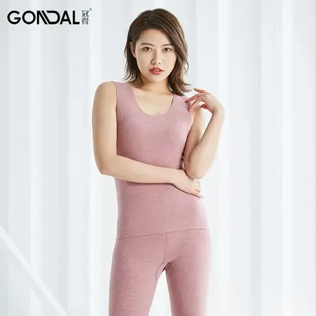 冬季打底保暖背心发热羊绒条纹女士打底锁温不碍手臂贴身保暖背心图片