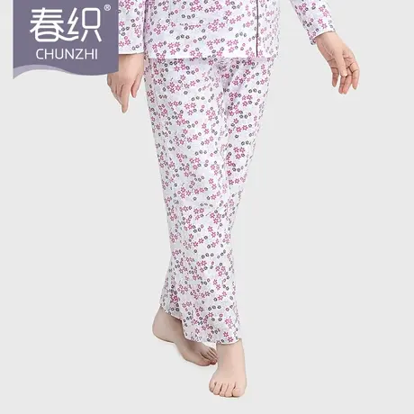 春织老人睡裤女纯棉九分妈妈夏季薄款宽松大码高腰中老年家居裤长图片