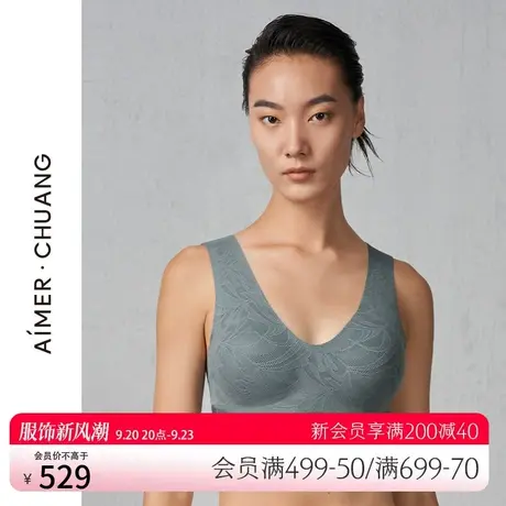 爱慕·CHUANG内衣女V领无钢圈隐孔透气薄宽肩带插杯文胸CA170652图片